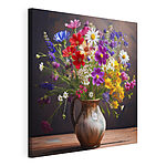 Cuadros Jarrón con flores sobre una mesa