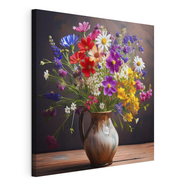 Cuadros Jarrón con flores sobre una mesa