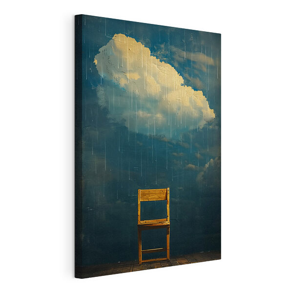 Silla de madera bajo la lluvia Cuadros Silla de madera bajo la lluvia