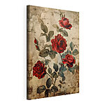 Cuadros Rosas en flor sobre un fondo antiguo