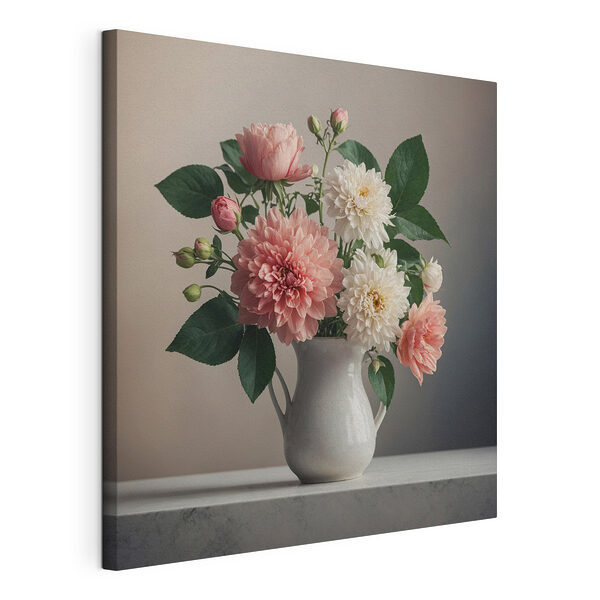 Cuadros Jarrón con flores sobre una mesa