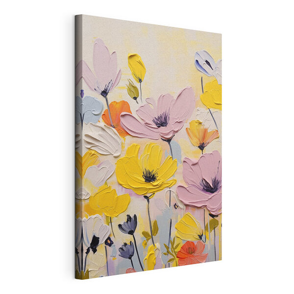 Cuadros Pintura de flores sobre una superficie blanca