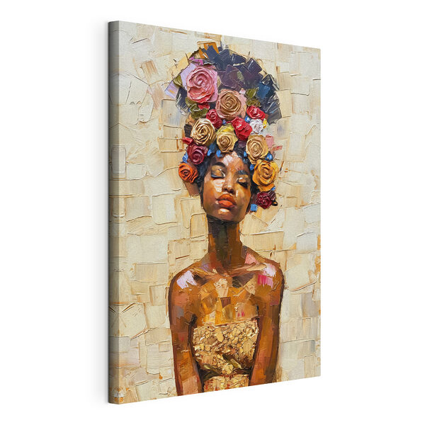 Cuadro de una mujer con flores en la cabeza Cuadros Cuadro de una mujer con flores en la cabeza