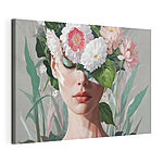 Cuadros Mujer con flores en la cabeza