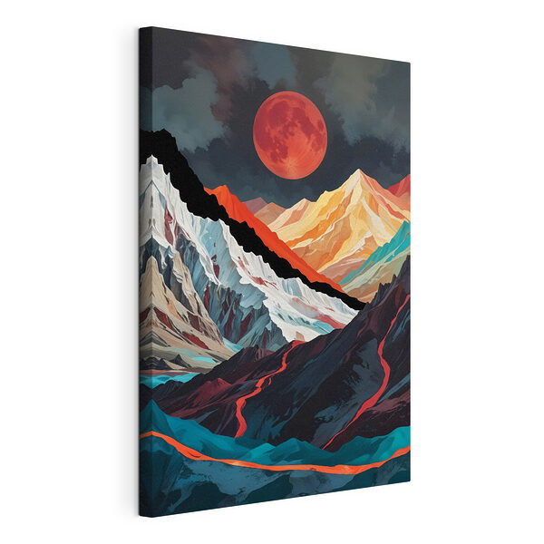 Cordillera con una luna roja Cuadros Cordillera con una luna roja
