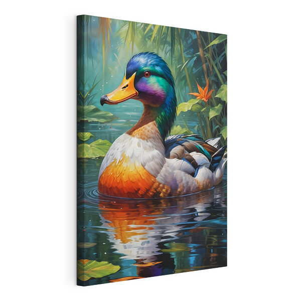 Cuadros Pato de colores en el agua