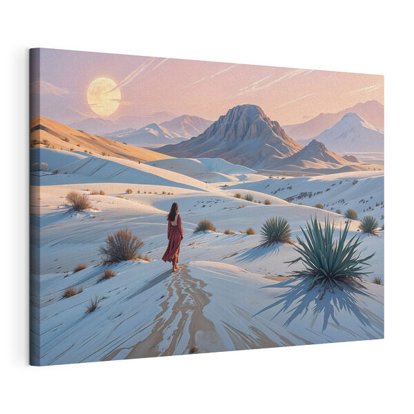 Una mujer caminando por la nieve Cuadros Una mujer caminando por la nieve