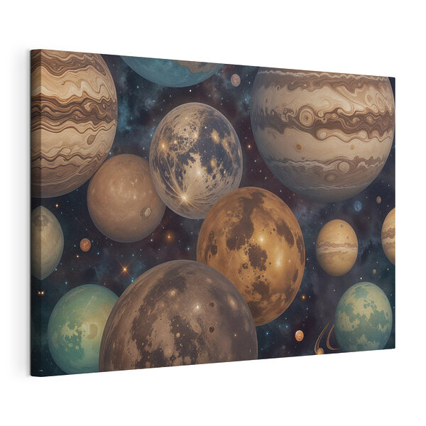 Cuadros Grupo de planetas en el espacio