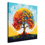 Cuadros Cuadro de un árbol con hojas de colores