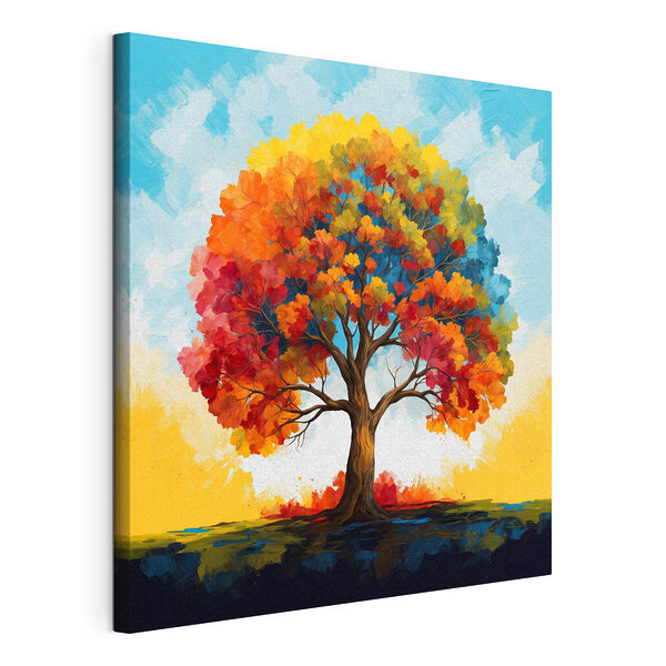 Cuadro de un árbol con hojas de colores Cuadros Cuadro de un árbol con hojas de colores