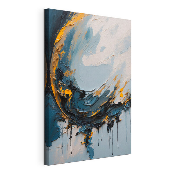 Cuadros Cuadro pintado con pintura azul y naranja