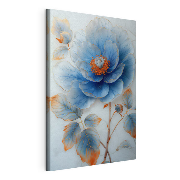 Flor azul con el centro naranja Cuadros Flor azul con el centro naranja