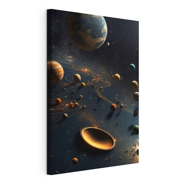 Cuadros Planetas en el espacio, junto a otros planetas y estrellas