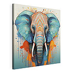 Cuadros Un elefante con salpicaduras de pintura de colores