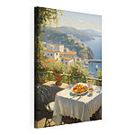 Cuadros Mesa con fruta y vistas al mar