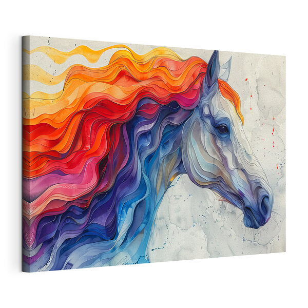 Cuadros Cuadro de un caballo con crin de colores