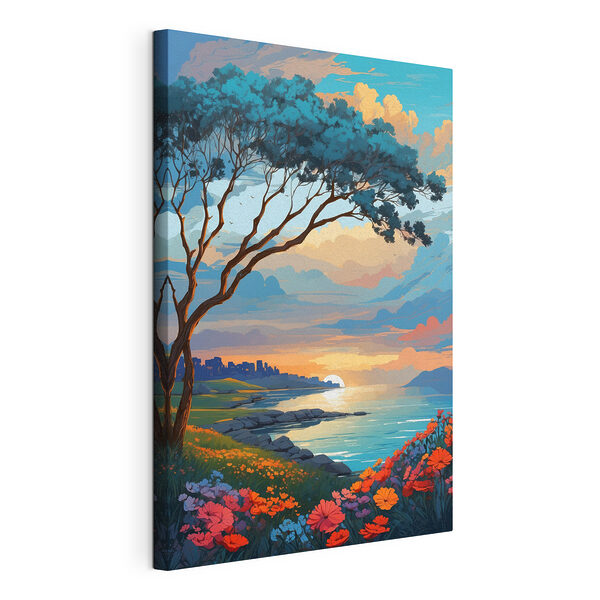 Cuadros Árbol junto a una masa de agua