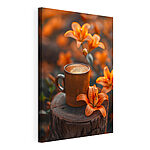 Cuadros Taza de café y flores de naranjo
