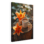 Cuadros Una taza de café y flores de naranjo