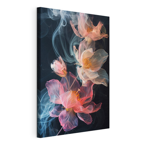 Cuadros Baile floral entre remolinos de humo