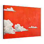 Cuadros Nubes blancas sobre un fondo rojo