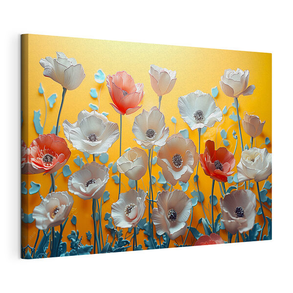 Cuadros Ramo de flores sobre fondo amarillo