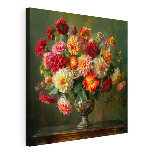 Jarrón con flores sobre una mesa Cuadros Jarrón con flores sobre una mesa