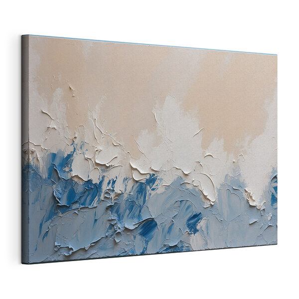 Pintura blanca y azul en una pared Cuadros Pintura blanca y azul en una pared