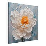 Cuadros Flor blanca con el centro naranja