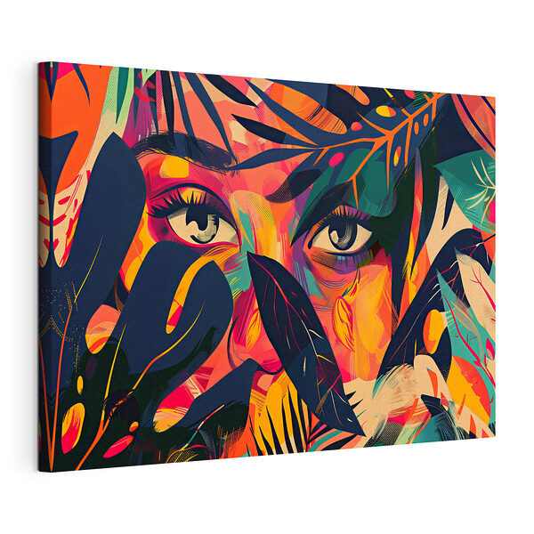 Cuadro colorido que representa el rostro de una mujer Cuadros Cuadro colorido que representa el rostro de una mujer
