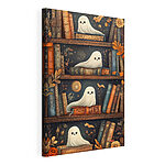Cuadros Librería llena de libros con fantasmas