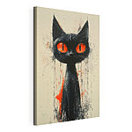 Cuadros Gato negro con ojos rojos
