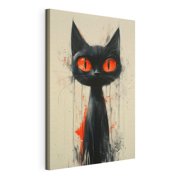 Cuadros Gato negro con ojos rojos
