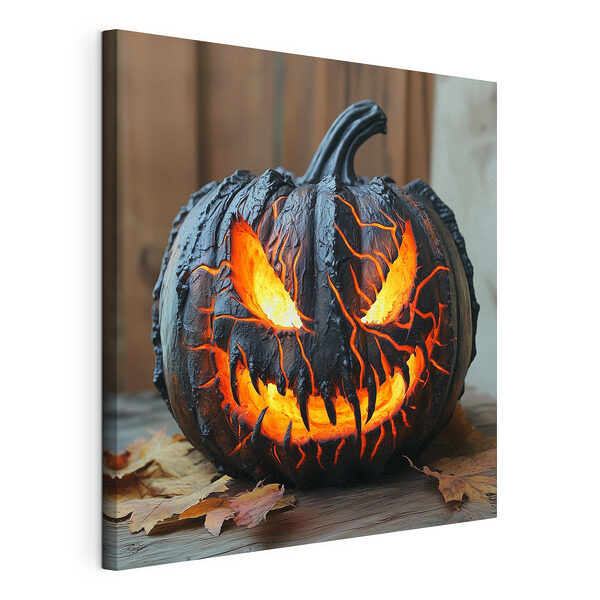 Calabaza tallada con una cara y unos ojos Cuadros Calabaza tallada con una cara y unos ojos