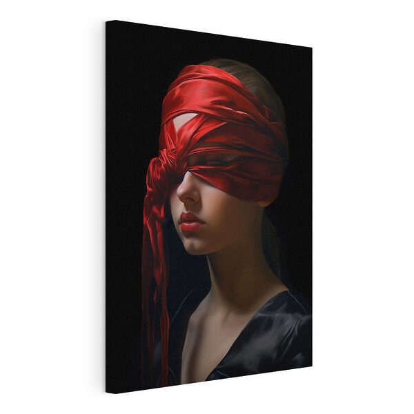 Mujer con un pañuelo rojo sobre los ojos Cuadros Mujer con un pañuelo rojo sobre los ojos