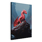 Cuadros Un dragón rojo sobre una roca