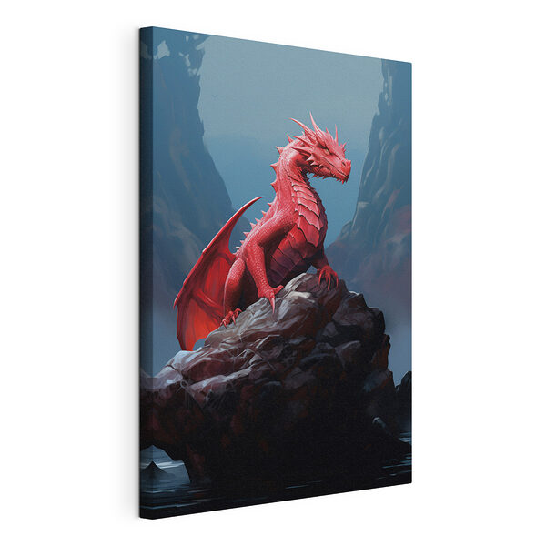 Cuadros Un dragón rojo sobre una roca (SKU: s41186) Cuadros Cuadros Un dragón rojo sobre una roca (SKU: s41186)