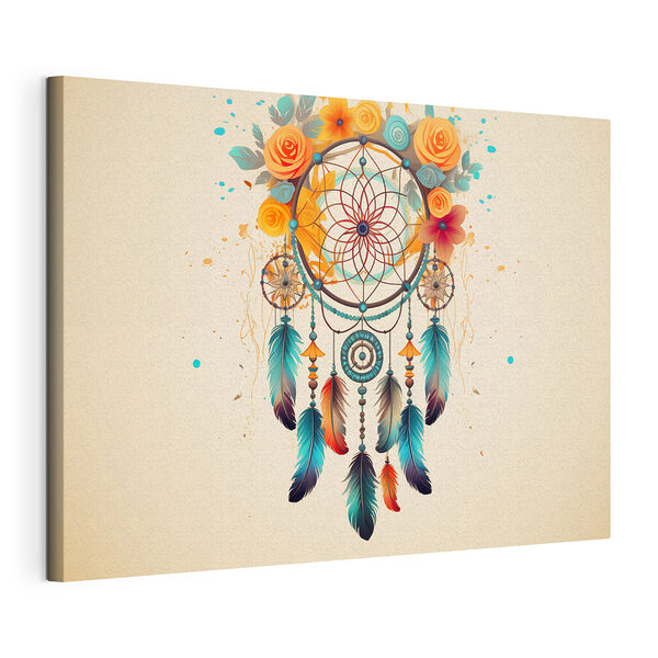 Atrapasueños con flores y plumas Cuadros Atrapasueños con flores y plumas