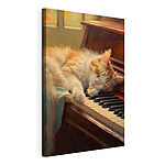 Cuadros Gato durmiendo sobre un piano