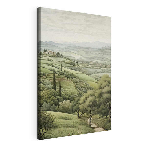 Paisaje con árboles y una casa Cuadros Paisaje con árboles y una casa
