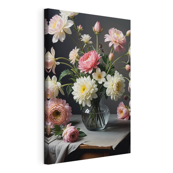 Jarrón con flores sobre una mesa Cuadros Jarrón con flores sobre una mesa