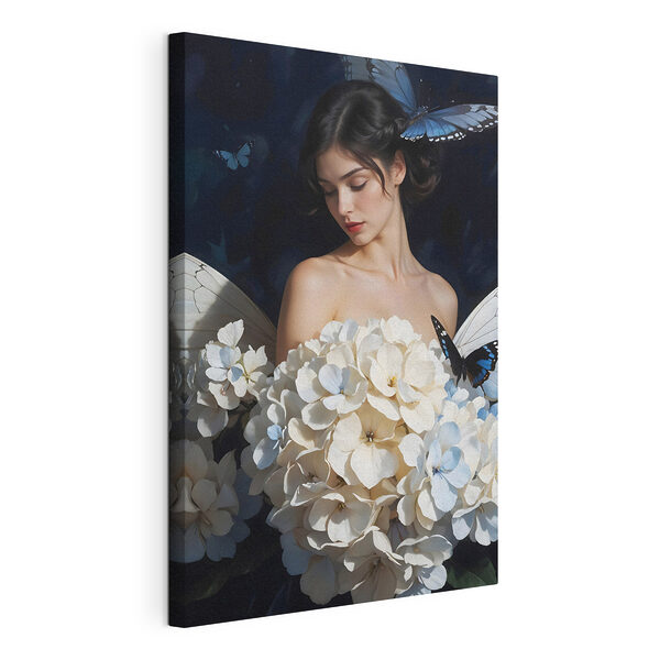 Mujer con mariposas y flores Cuadros Mujer con mariposas y flores