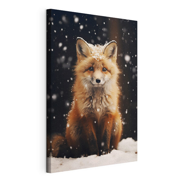 Cuadros Zorro con nieve en la cabeza
