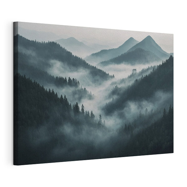 Cordillera cubierta de niebla con árboles Cuadros Cordillera cubierta de niebla con árboles