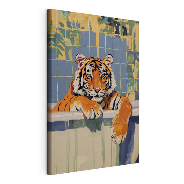 Un tigre en una bañera Cuadros Un tigre en una bañera