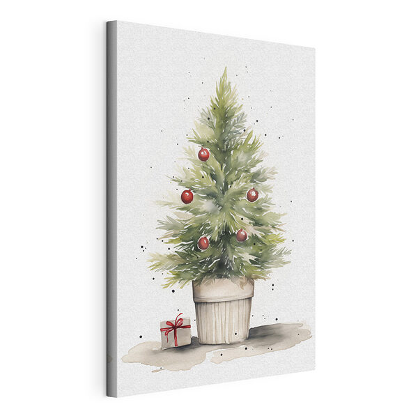 Cuadros Acuarela de un árbol de Navidad