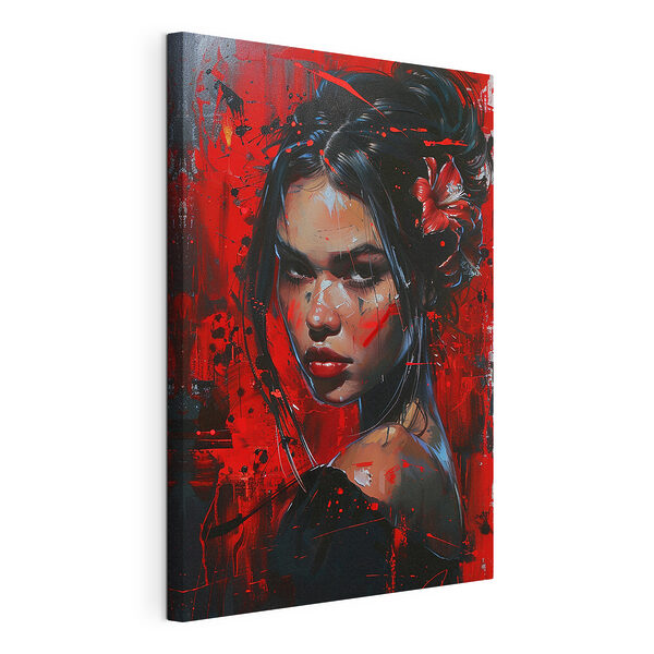 Cuadros Cuadro de una mujer con pintura roja