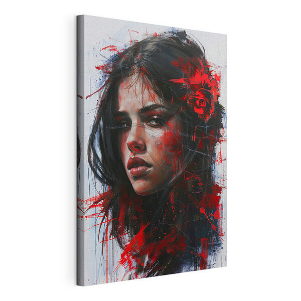 Cuadro de una mujer con pintura roja Cuadros Cuadro de una mujer con pintura roja