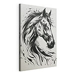 Cuadros Dibujo en blanco y negro de un caballo