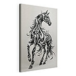 Cuadros Caballo blanco y negro con remolinos